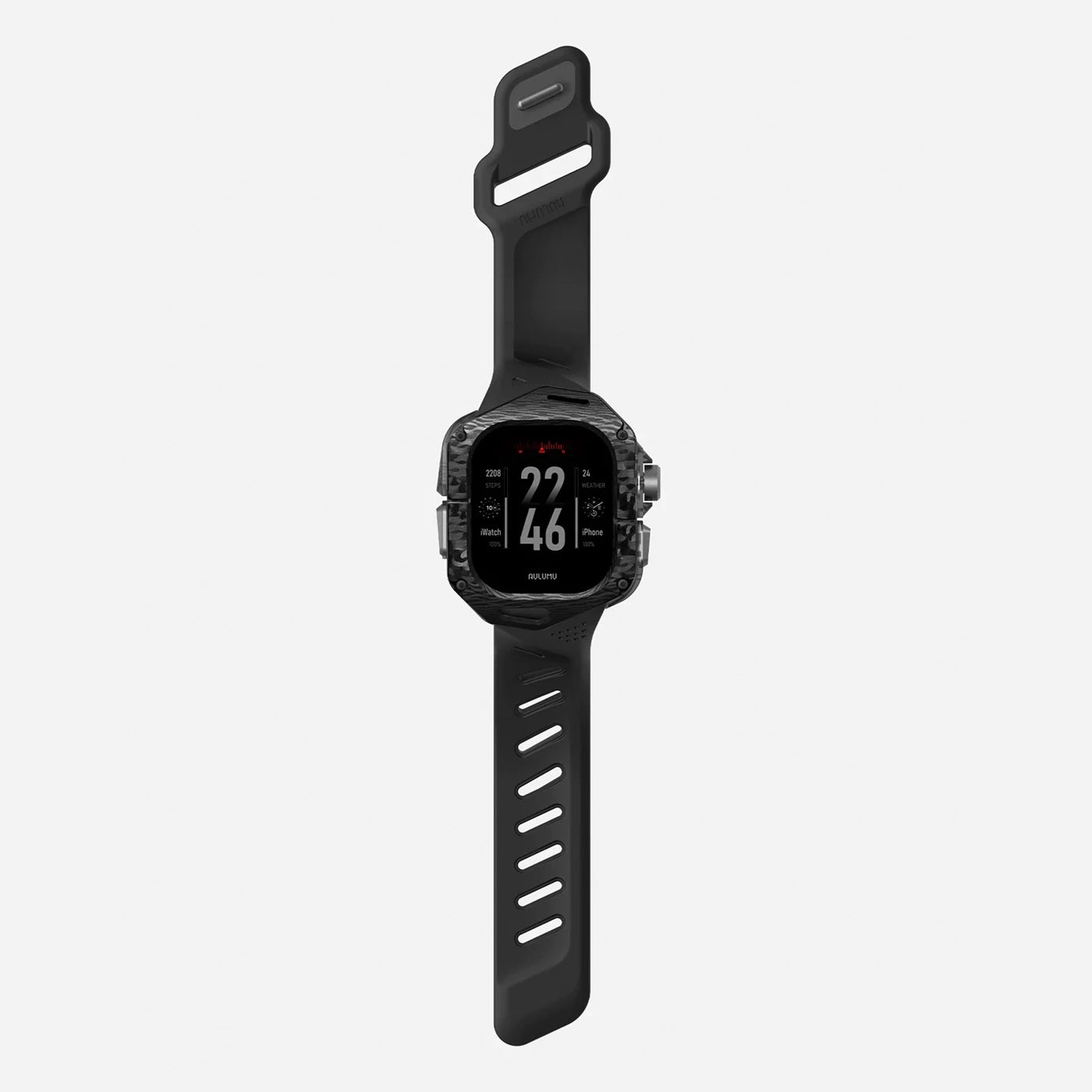 Case + Correa Aulumu A01 Carbon Fiber Apple Watch Ultra 1 / 2 / 3 (49mm) - Black