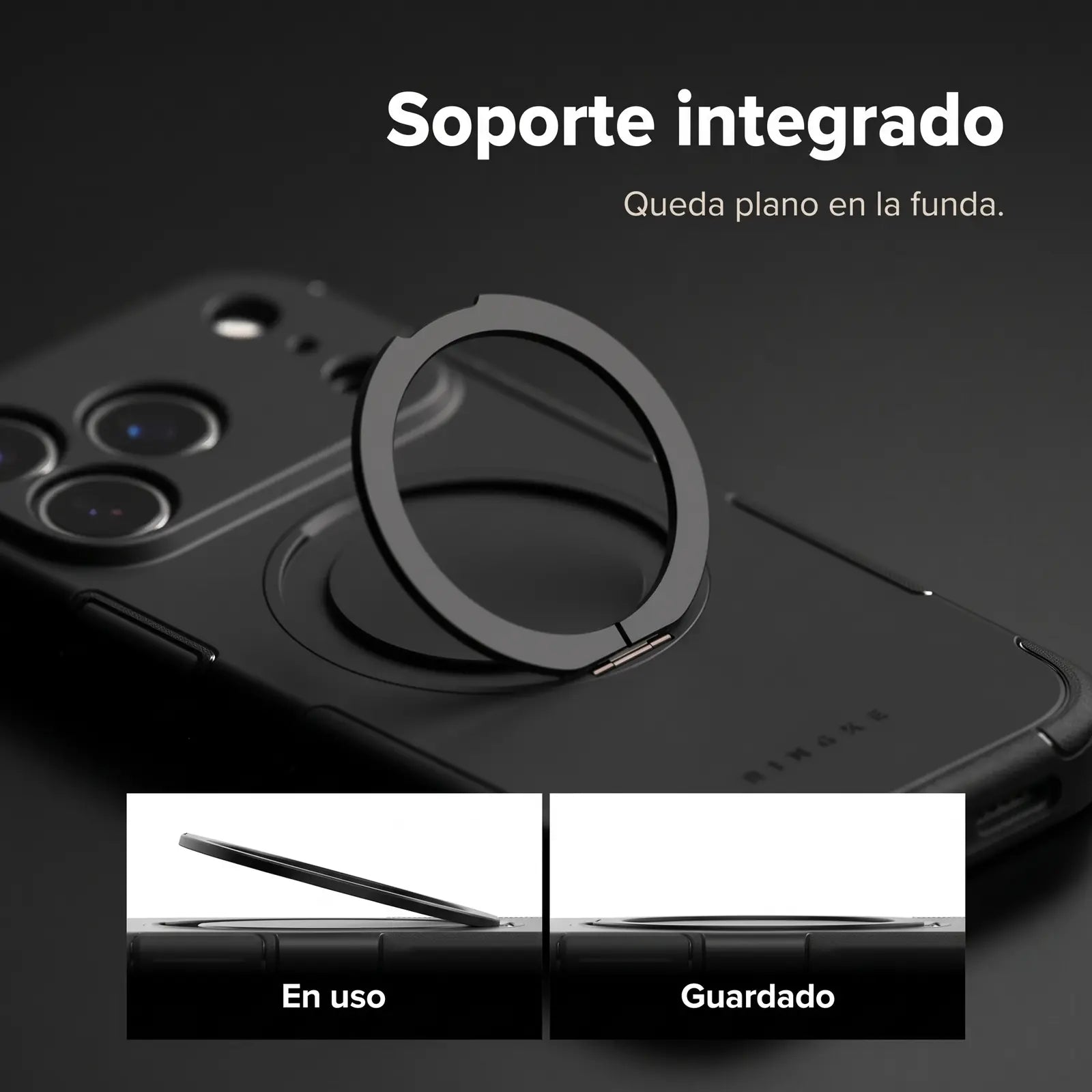 Case iPhone 18 Pro Max / 17 Pro Max Ringke Alles Black con Kickstand y MagSafe