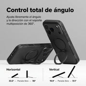 Case iPhone 18 Pro Max / 17 Pro Max Ringke Alles Black con Kickstand y MagSafe