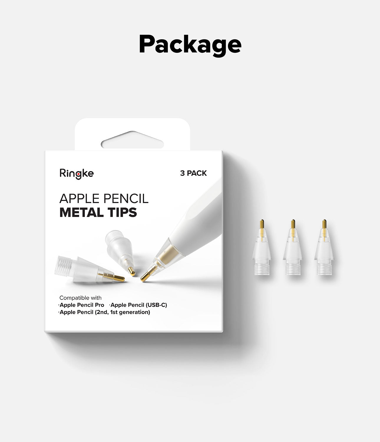 Repuesto de Puntas Ringke Metal Tip Apple Pencil (3 UND)