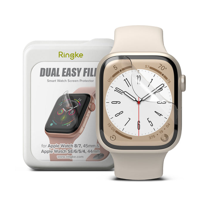Mica Ringke Dual Easy Film Apple Watch (3 UND) - 45mm / 44mm