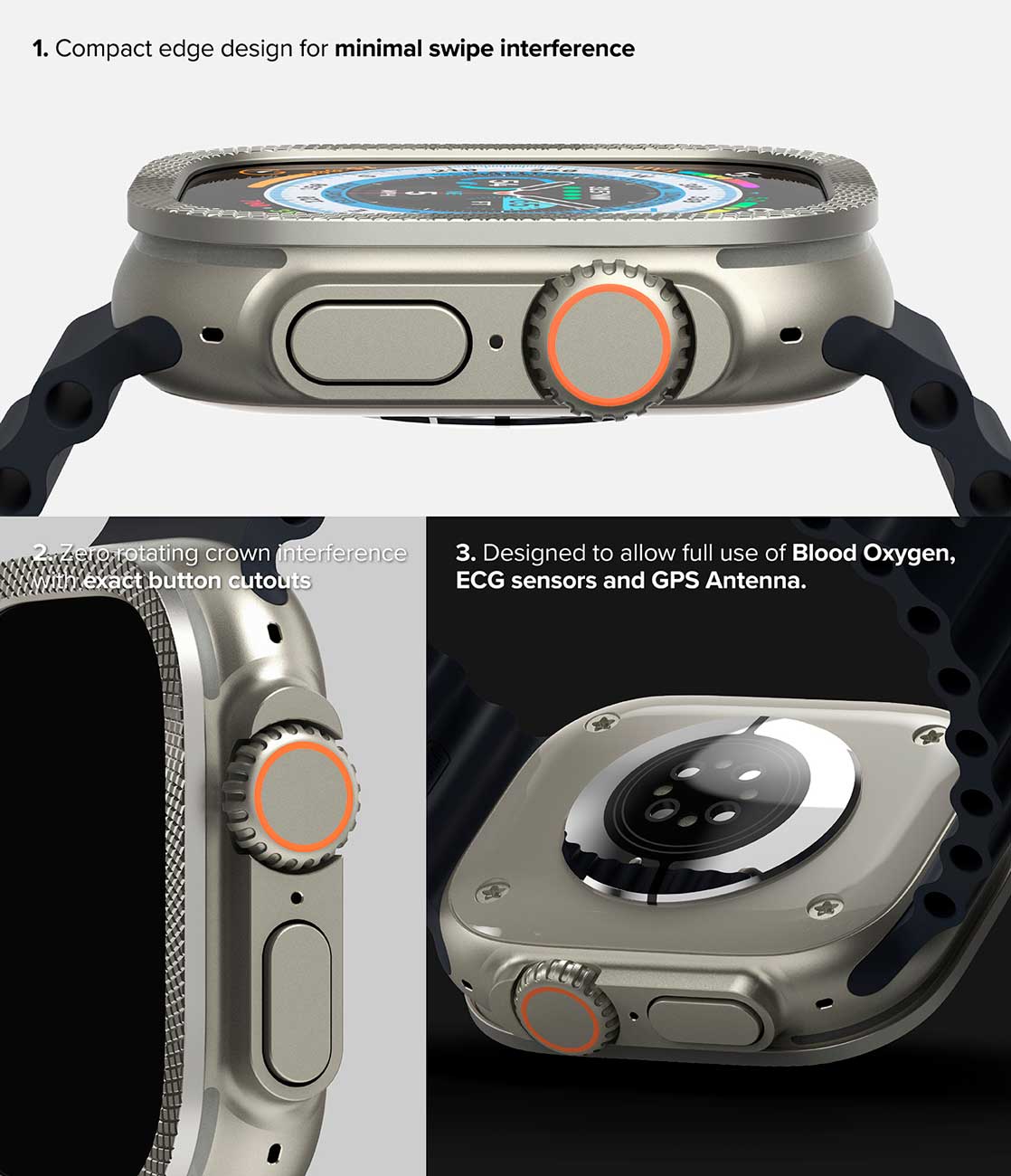 Case Ringke Bezel Styling Premium + Protector de Pantalla Vidrio Apple Watch Ultra 2 / 1 (49mm)