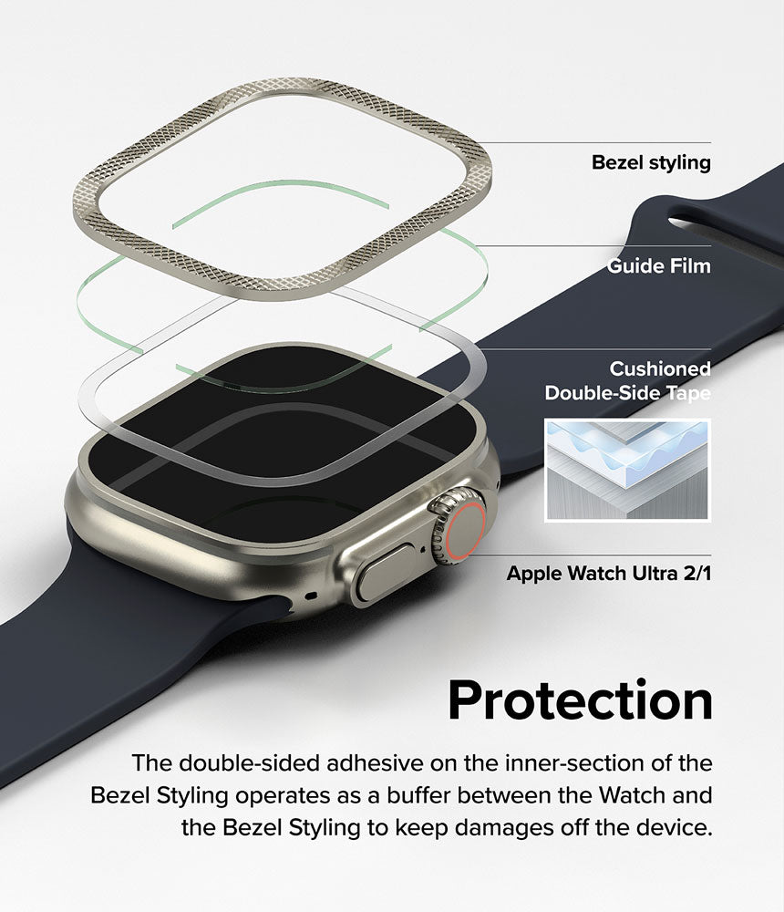 Case Ringke Bezel Styling Premium + Protector de Pantalla Vidrio Apple Watch Ultra 2 / 1 (49mm)