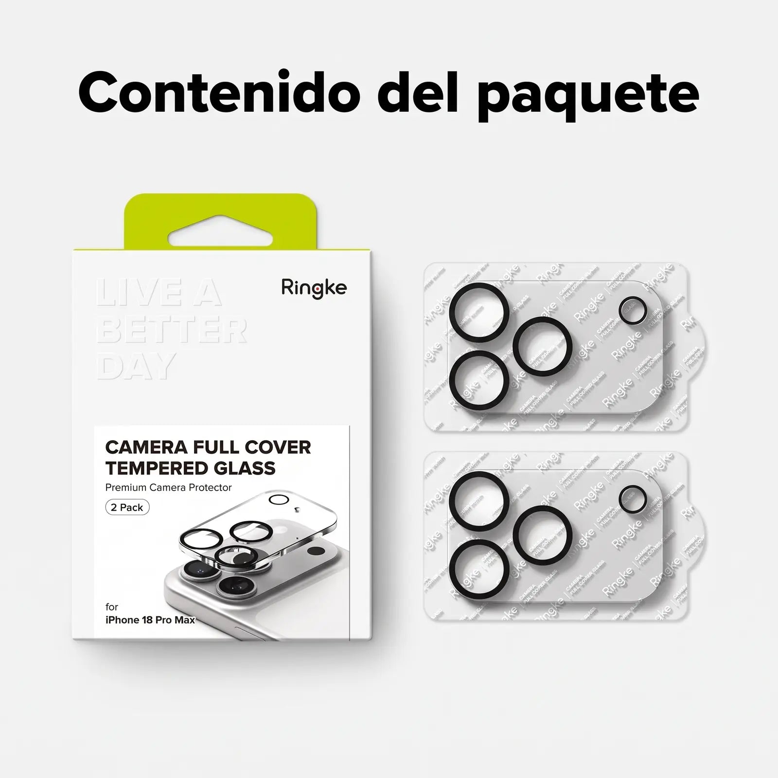 Ringke Protector de Cámara iPhone 18 Pro Max Vidrio Templado