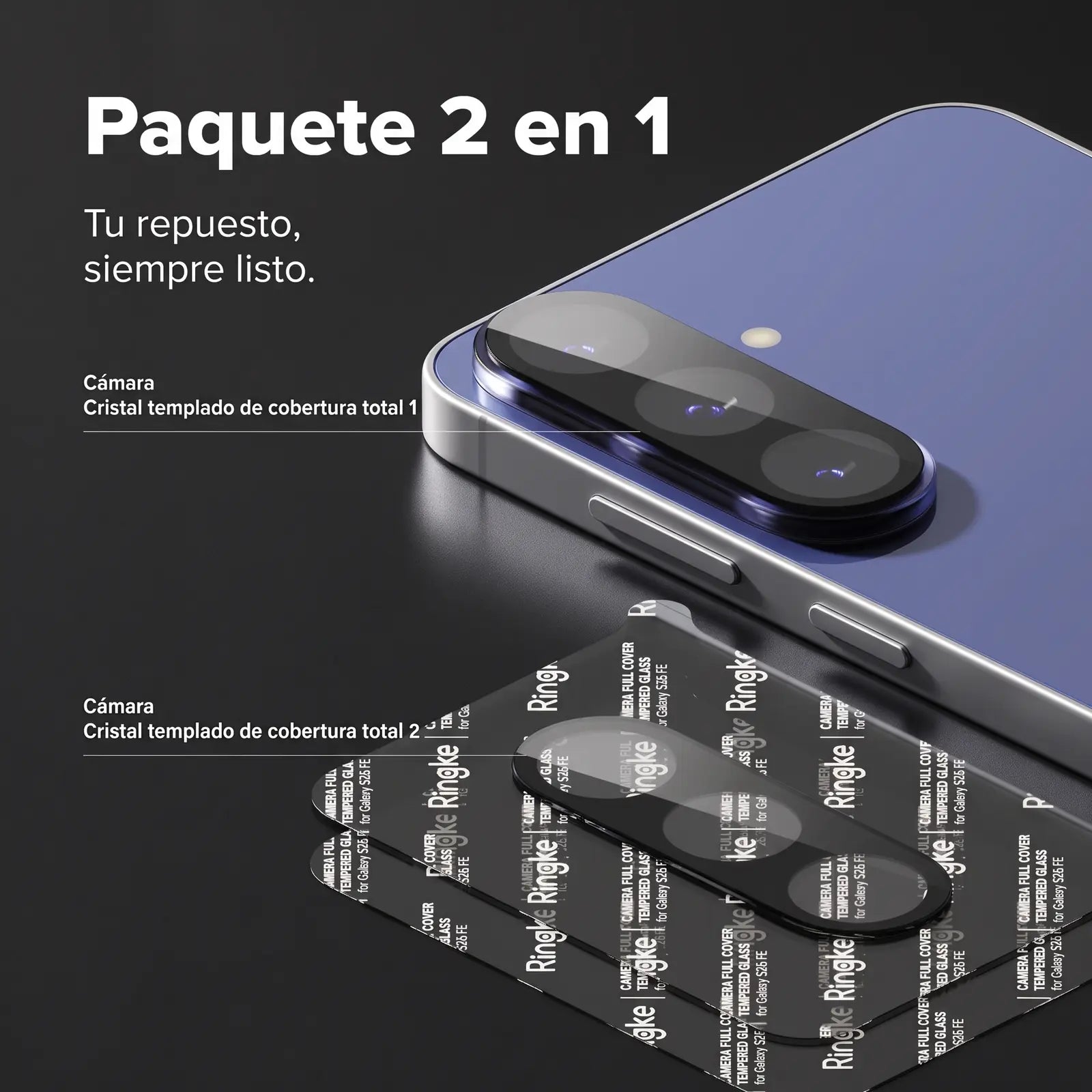Ringke Protector de Cámara Vidrio Templado para Galaxy S26 FE