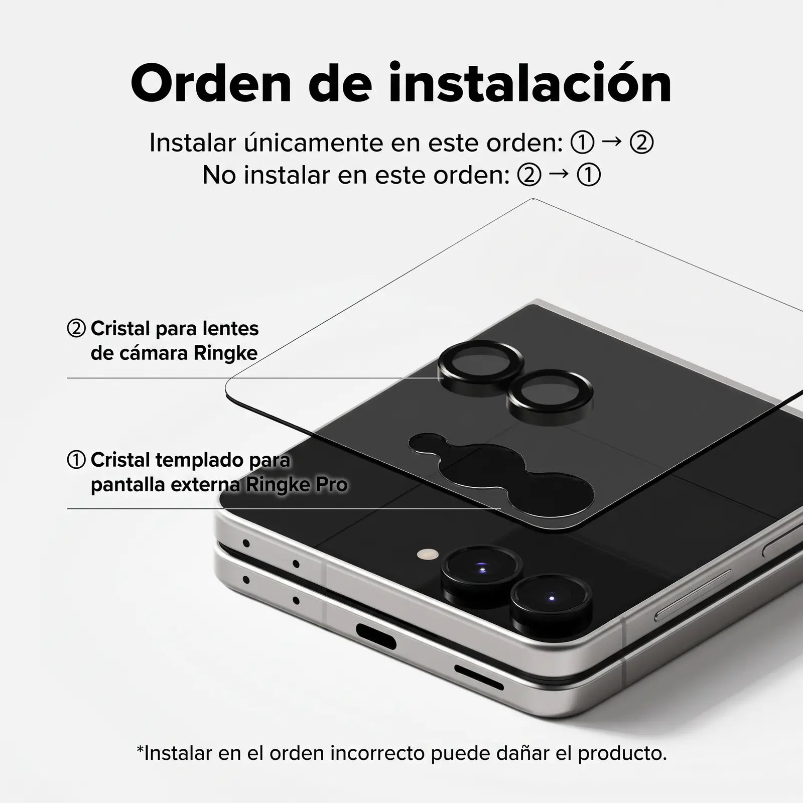 Ringke Protector de Lente Galaxy Z Flip 8 Vidrio Templado