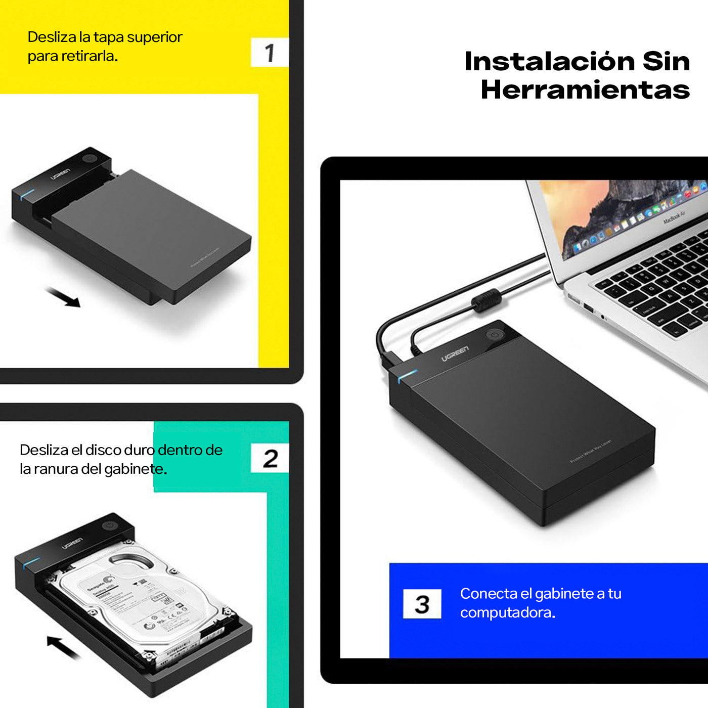 Case UGREEN para HDD 3.5" y SSD 2.5”