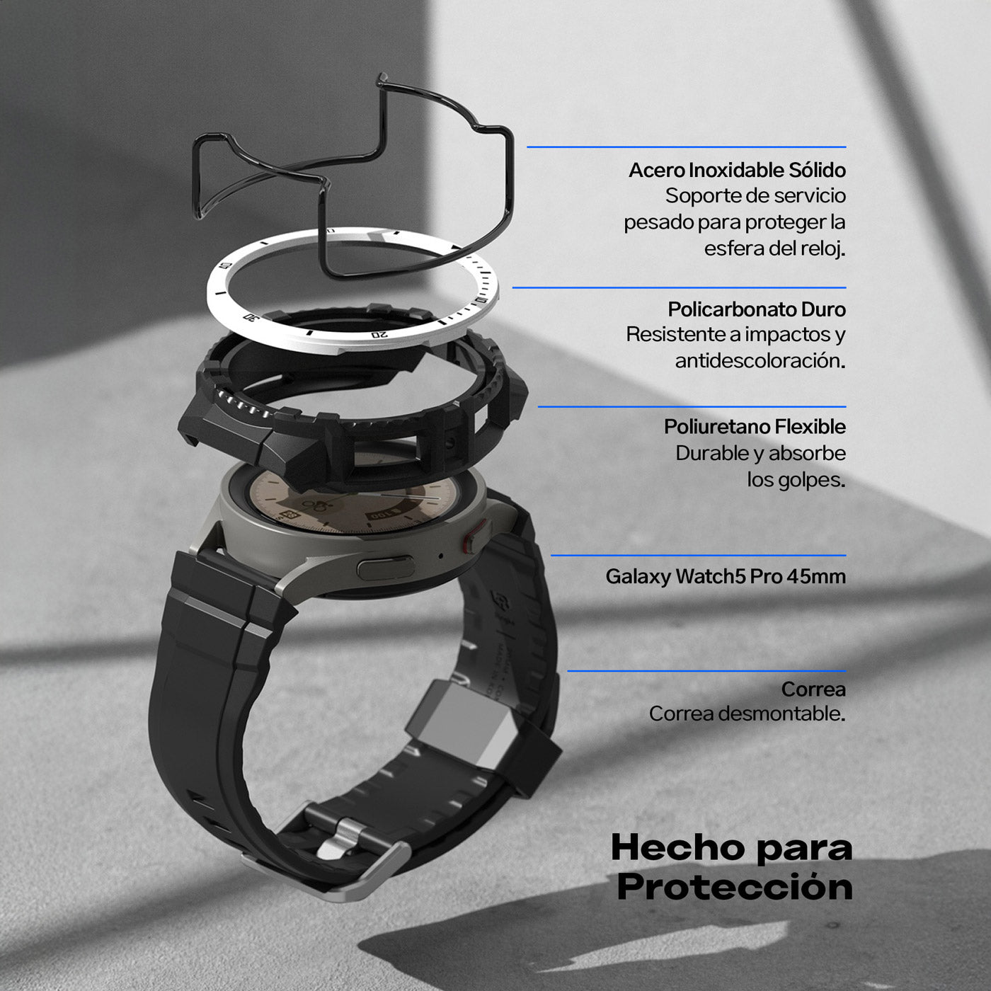 Case Ringke Fusion X Guard + Wire Galaxy Watch 5 Pro (45mm) Case + correa