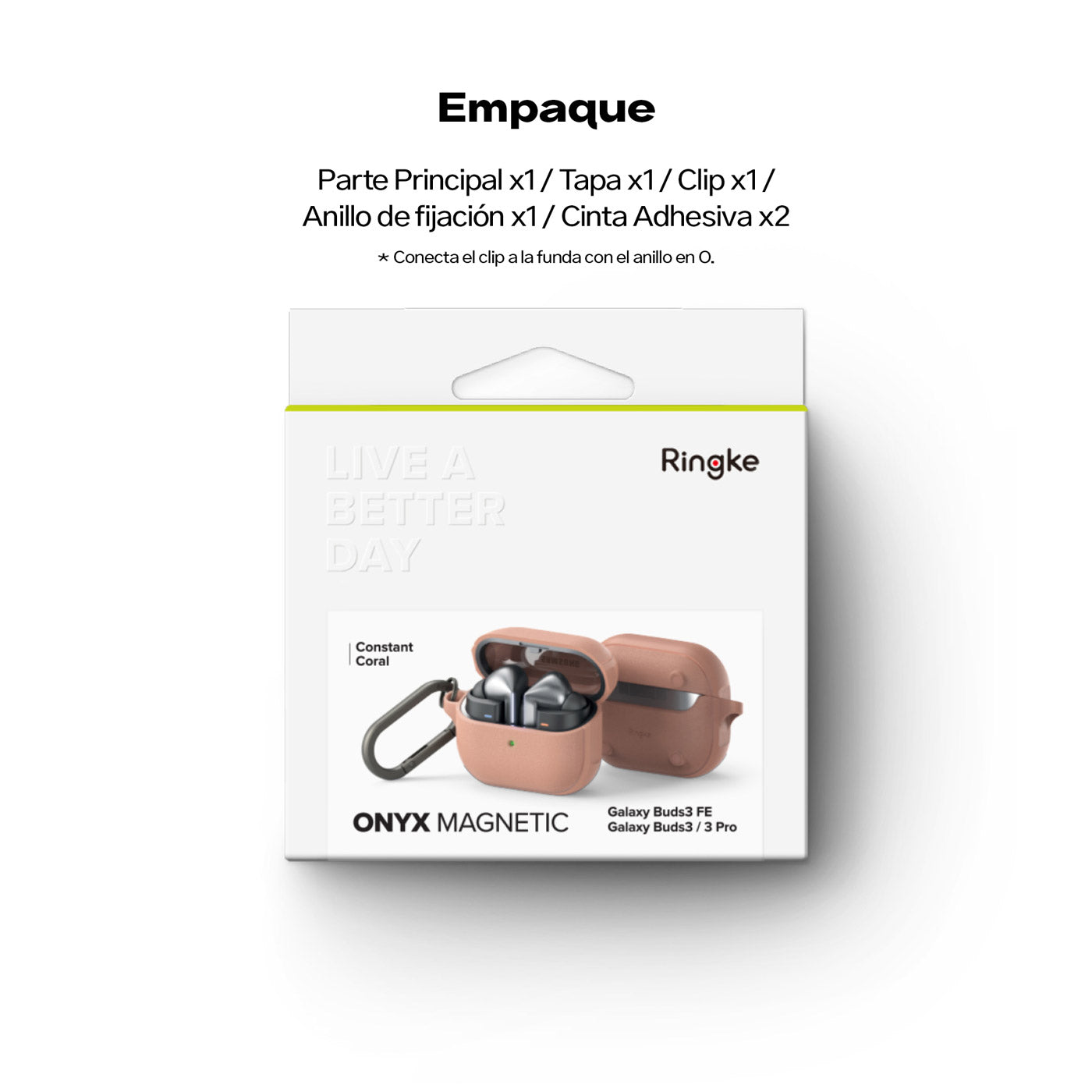 Case Ringke Onyx Magnetic Galaxy Buds3 / 3 Pro (MagSafe) - Constant Coral