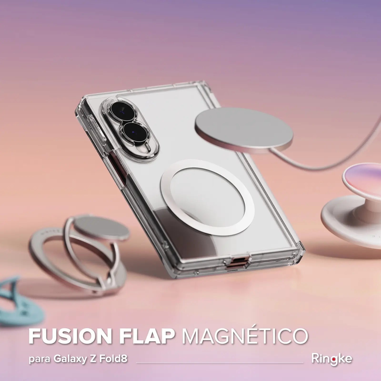 [TEMPORAL] Compatible with Galaxy Z Fold 8 FUSION FLAP MAGNETIC CLEAR - PENDIENTE COMPLETAR (SKU FFM1315R52)