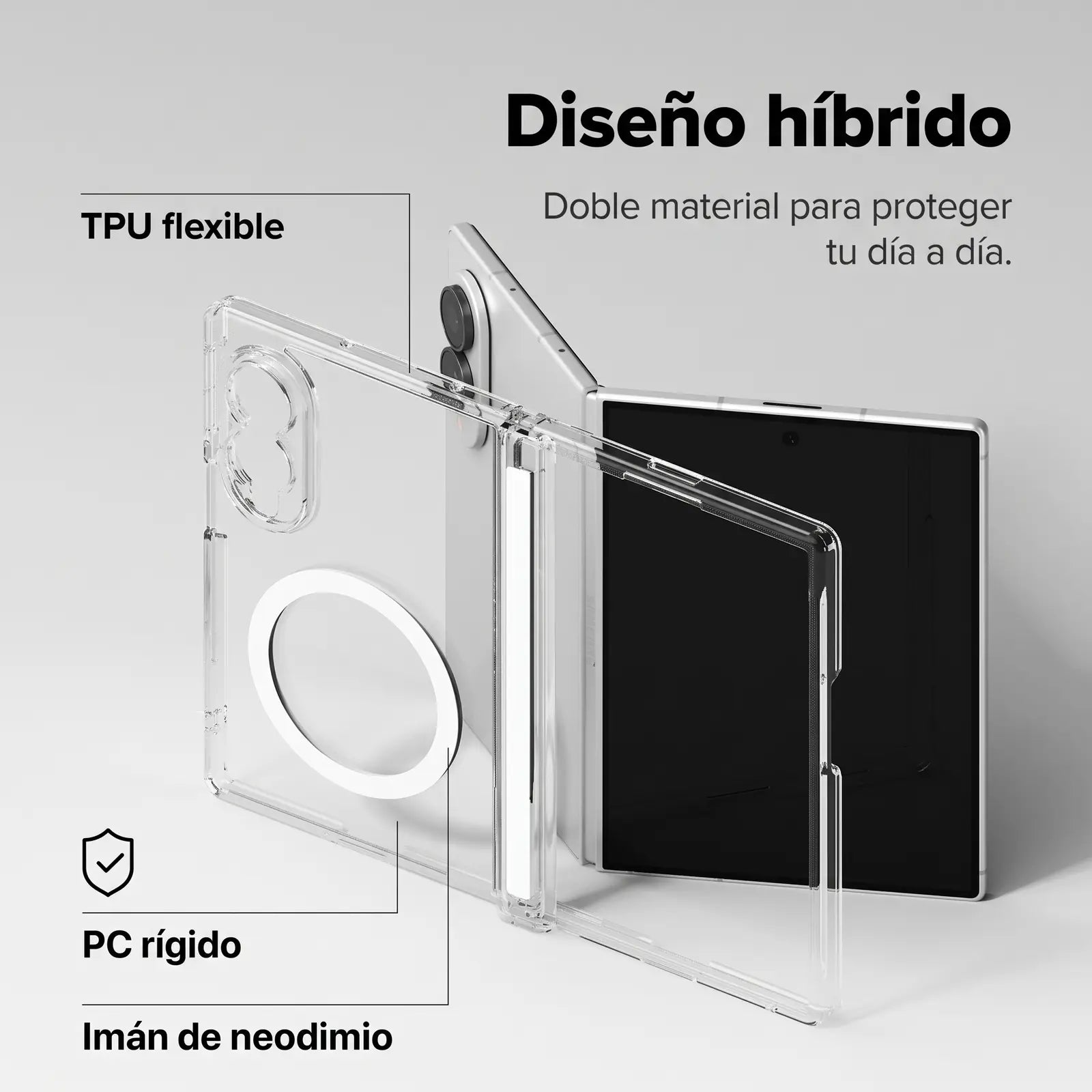 [TEMPORAL] Compatible with Galaxy Z Fold 8 FUSION FLAP MAGNETIC CLEAR - PENDIENTE COMPLETAR (SKU FFM1315R52)