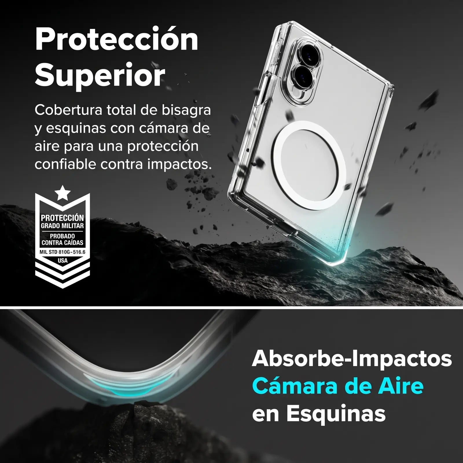 [TEMPORAL] Compatible with Galaxy Z Fold 8 FUSION FLAP MAGNETIC CLEAR - PENDIENTE COMPLETAR (SKU FFM1315R52)