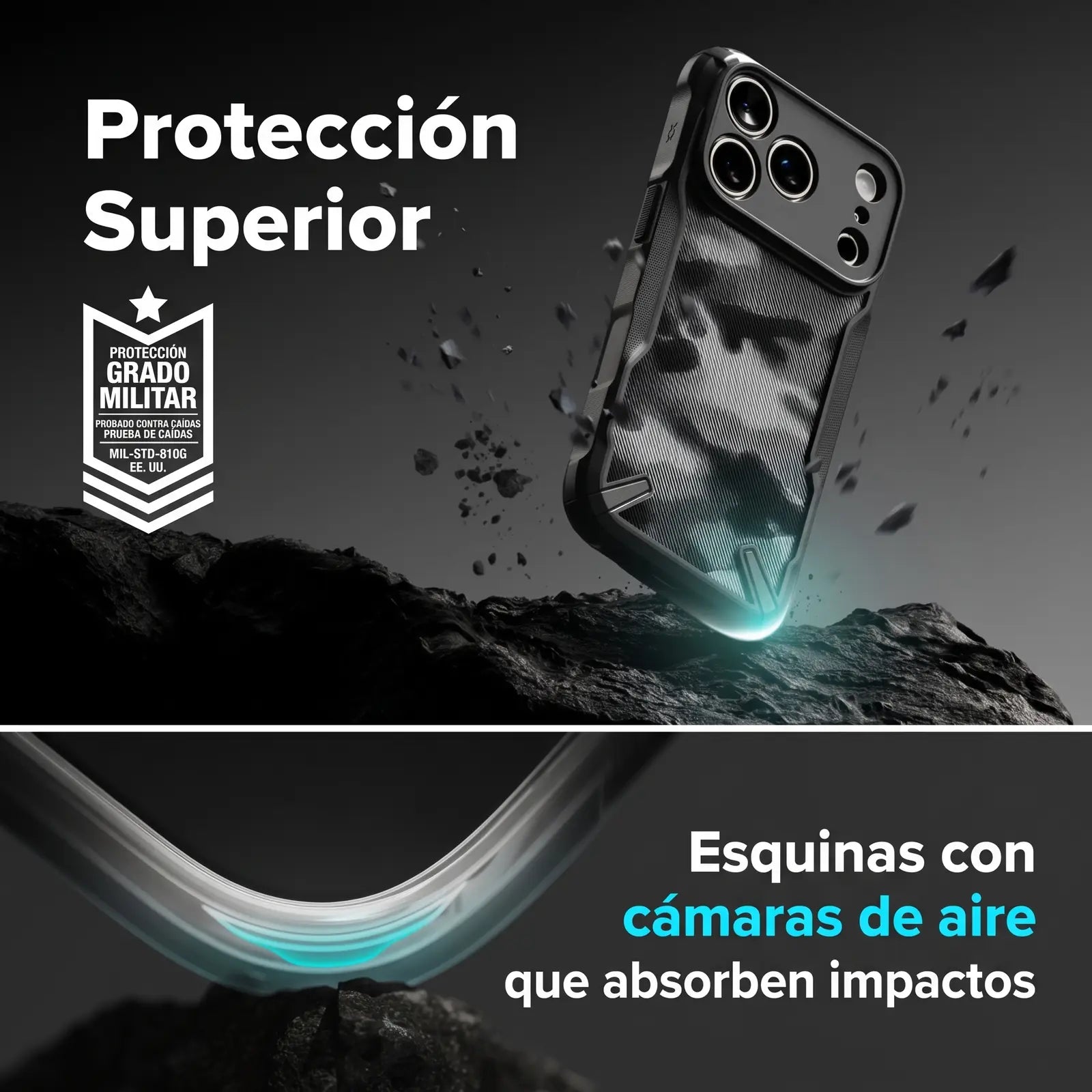 Case iPhone 18 Pro Max / 17 Pro Max Ringke Fusion-X Camo Black
