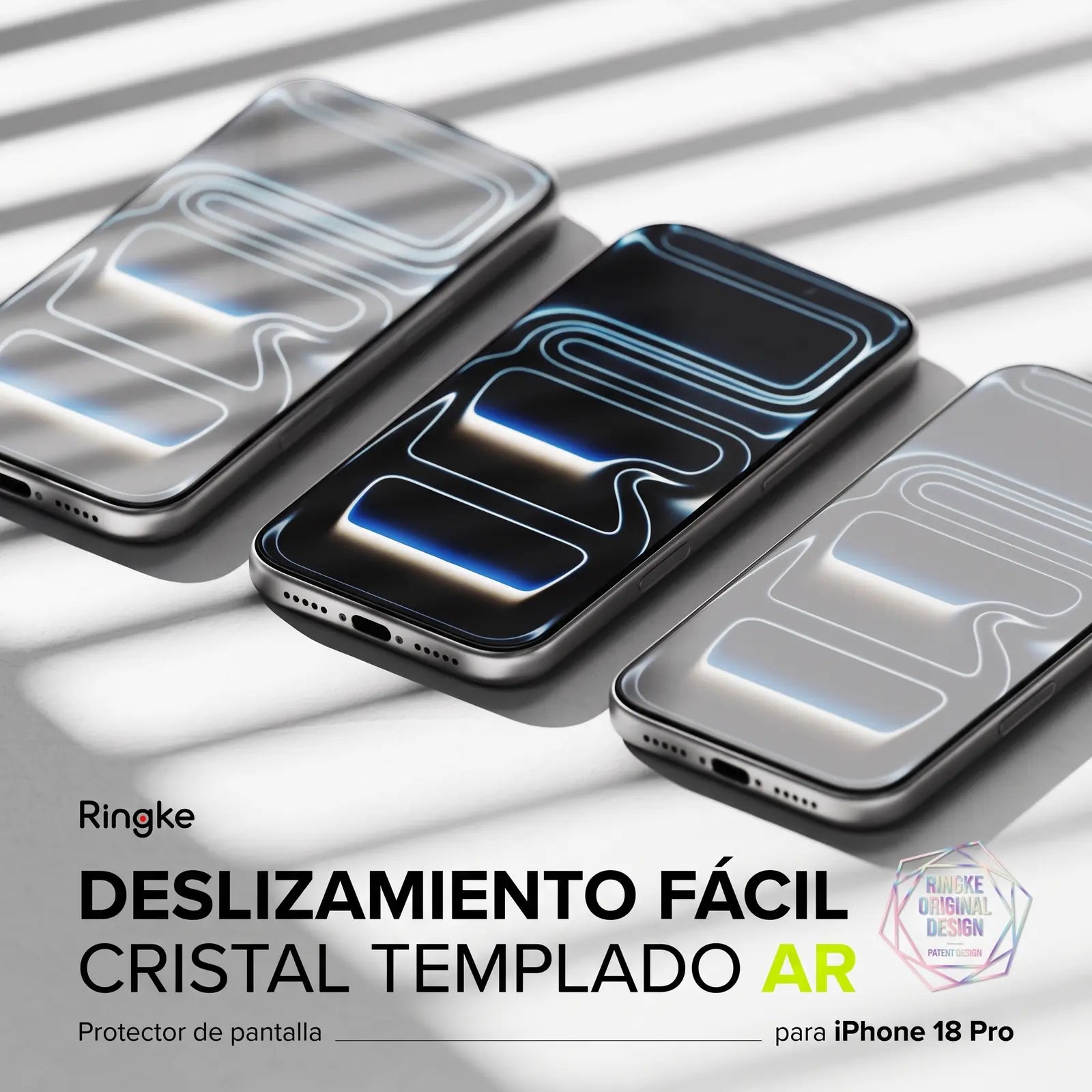 Mica Ringke Easy Slide AR para iPhone 18 Pro Vidrio Templado 9H