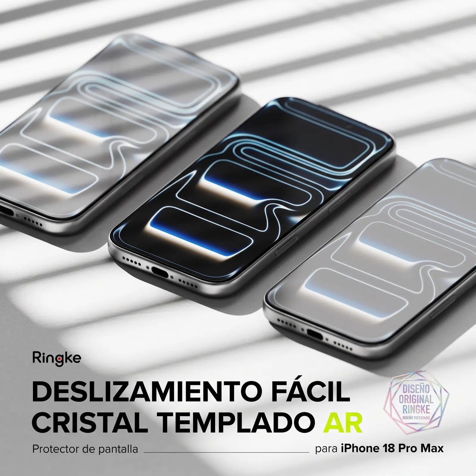 Ringke Easy Slide Mica de Vidrio iPhone 18 Pro Max Antirreflejo