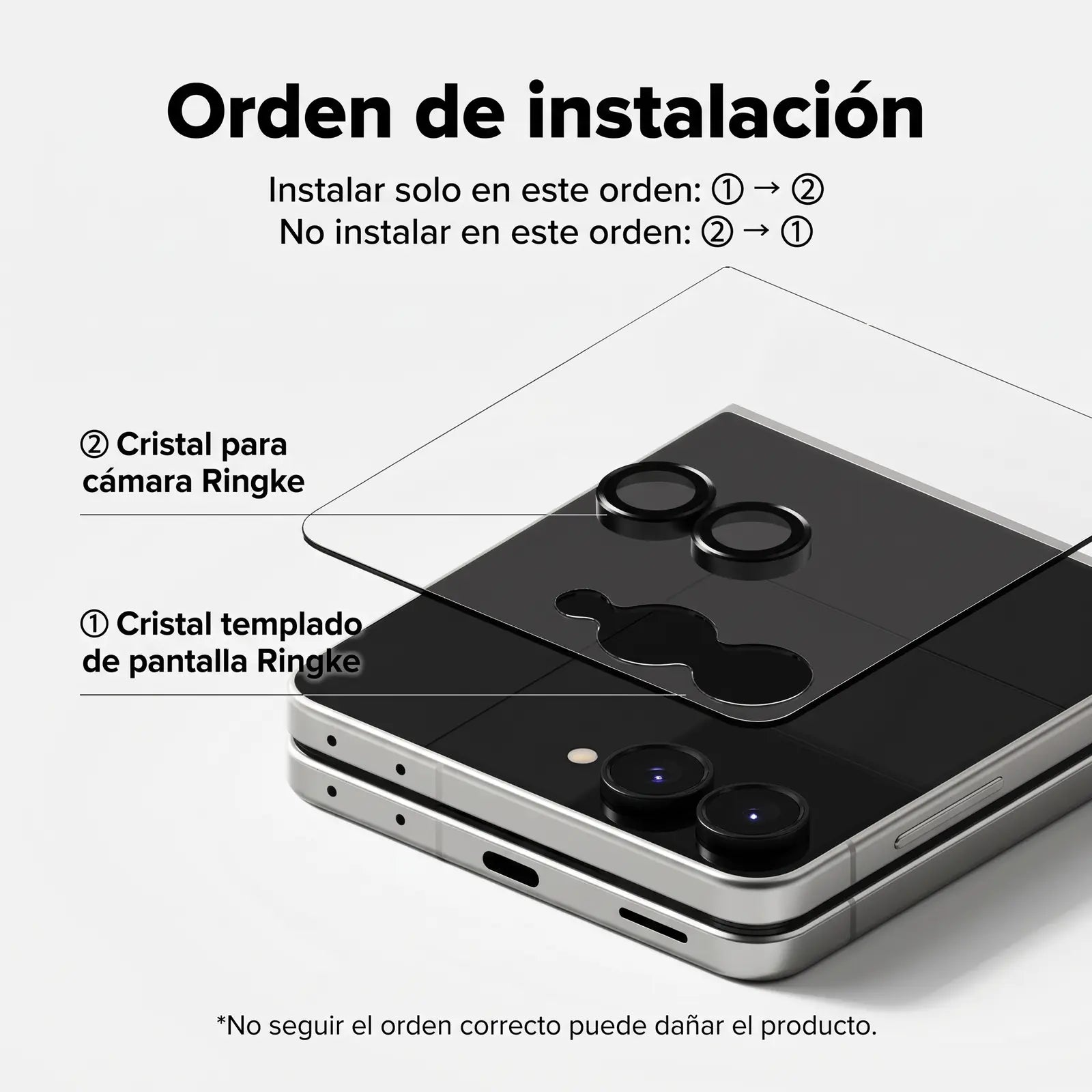 Ringke Protector de Pantalla Cover Galaxy Z Flip 8 Vidrio Templado 9H
