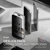 Ringke Easy Slide Mica de Vidrio Templado Privacy iPhone 18 Pro