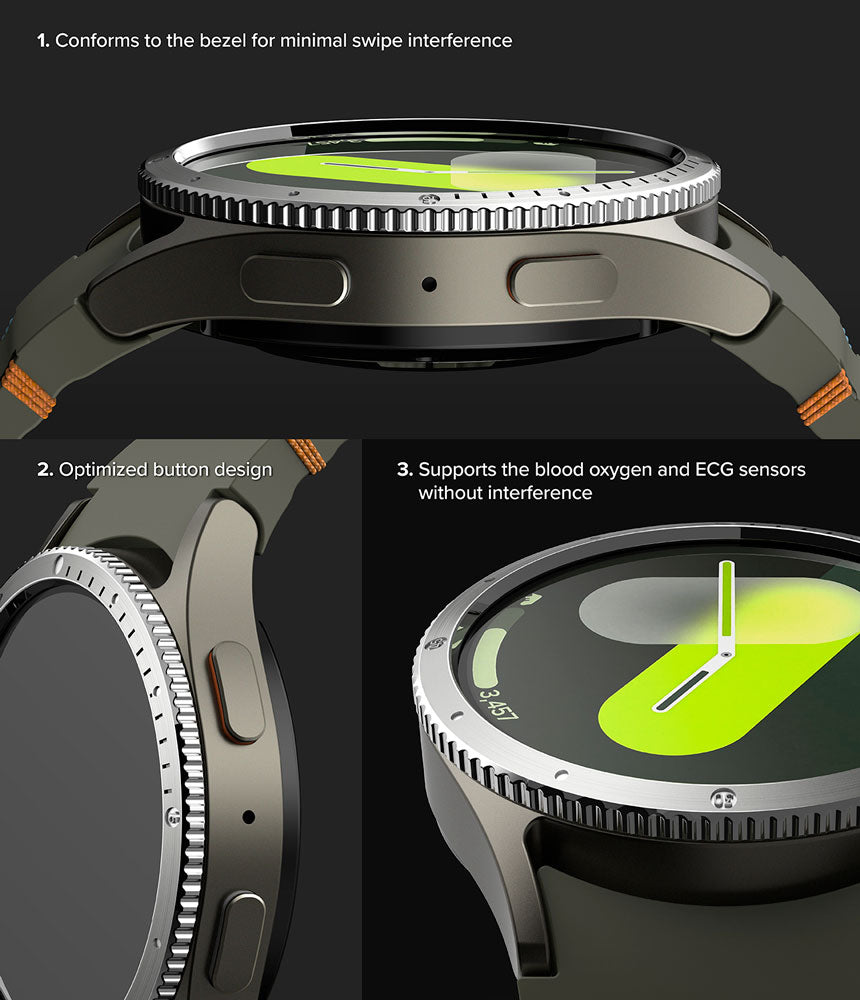 Case Ringke Bezel Styling + Protector de Pantalla Vidrio Galaxy Watch 7 (44mm)
