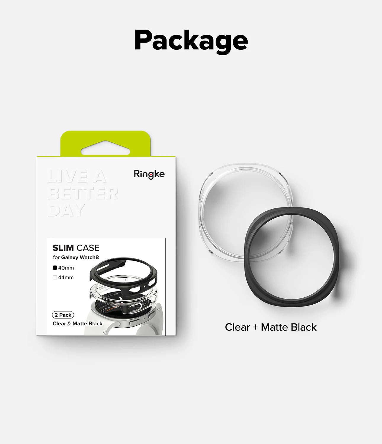 Case Ringke Slim Galaxy Watch 8 (40MM) 2 Pack