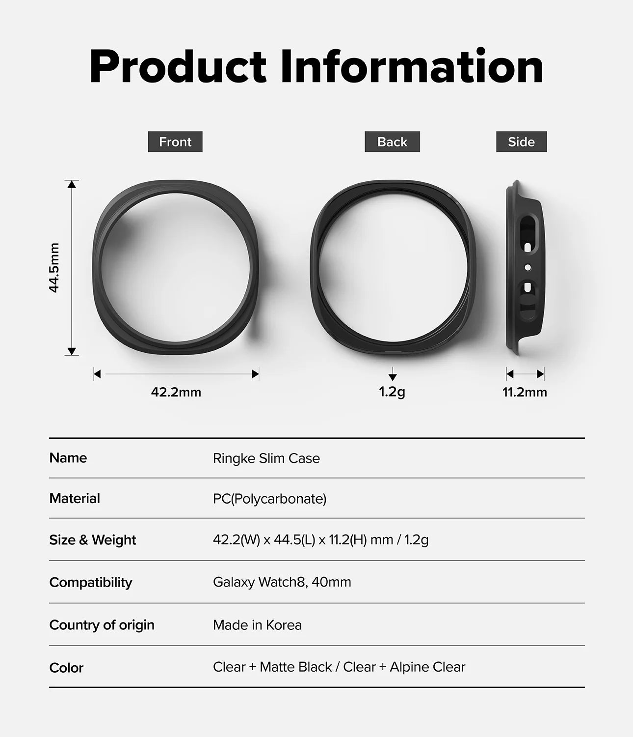 Case Ringke Slim Galaxy Watch 8 (40MM) 2 Pack