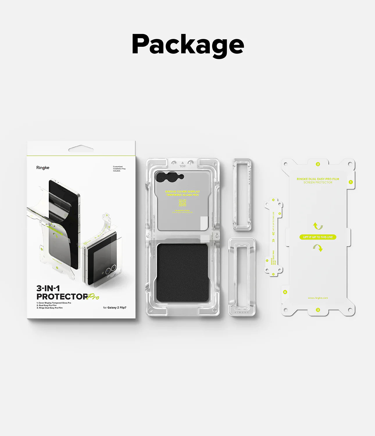 Pack Protector de pantalla Ringke 3 en 1 Galaxy Z Flip7