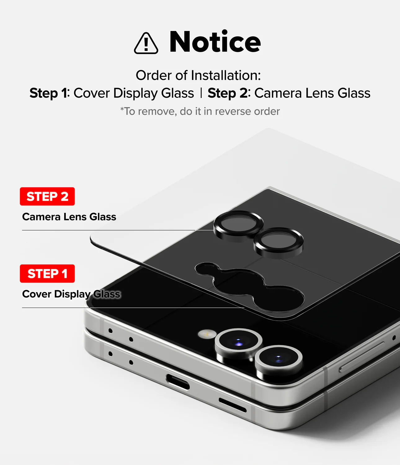 Pack Protector de pantalla Ringke 3 en 1 Galaxy Z Flip7