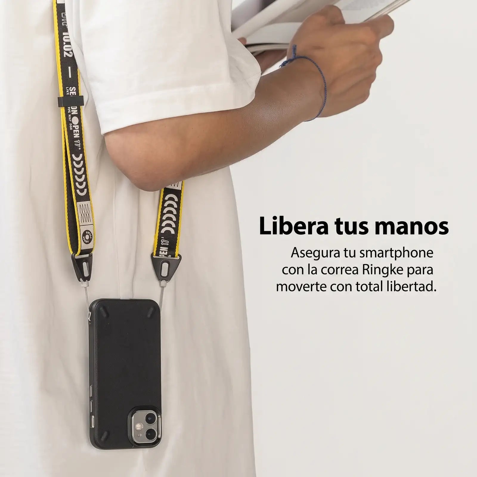 Correa Ringke Shoulder Strap Lettering Negro Ajustable para Celular