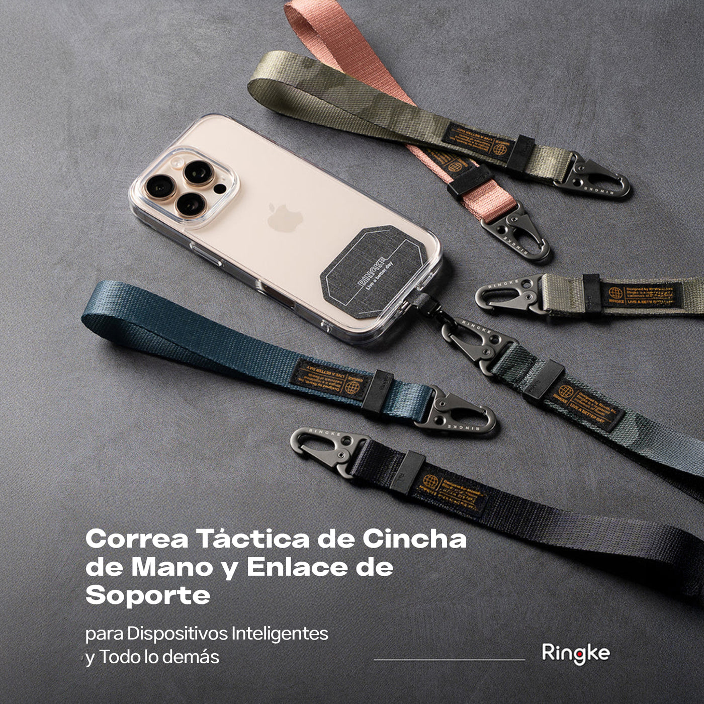 Ringke Holder Link & Tactical Webbing Hand Strap - Correa táctica