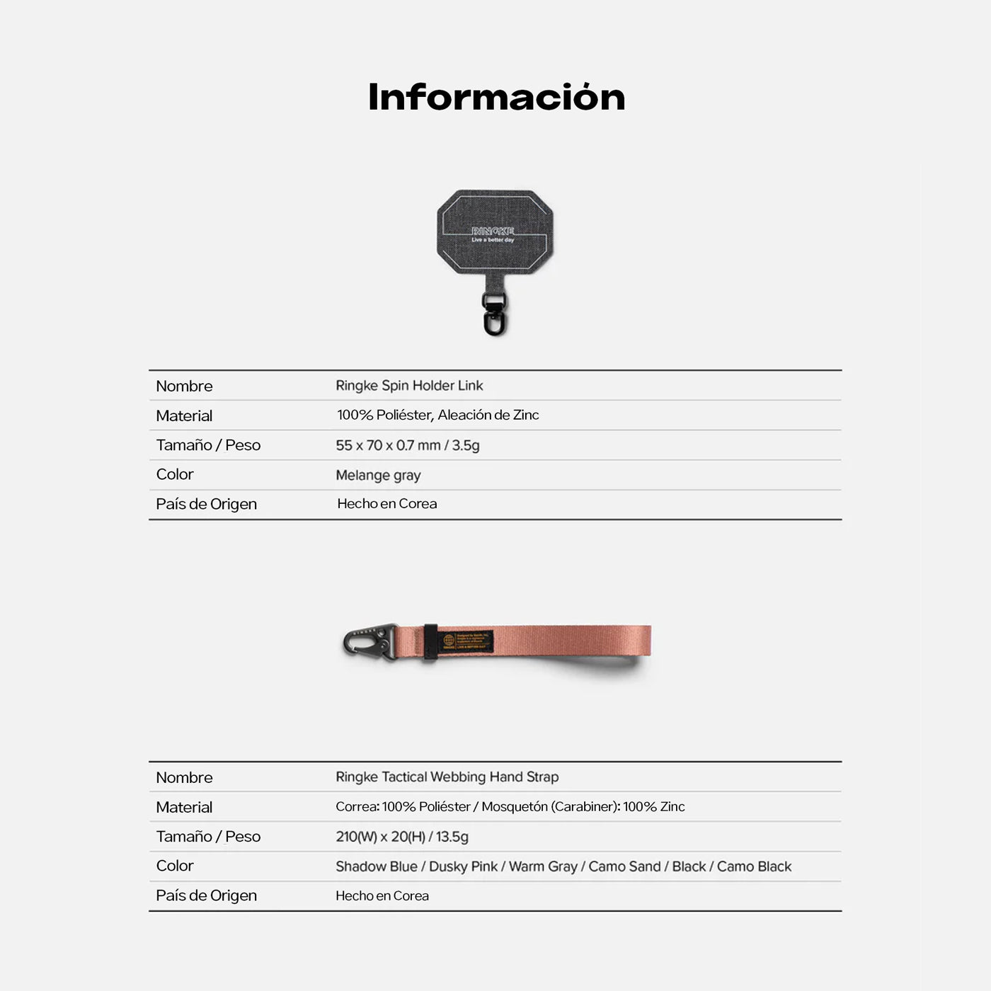 Ringke Holder Link & Tactical Webbing Hand Strap - Correa táctica