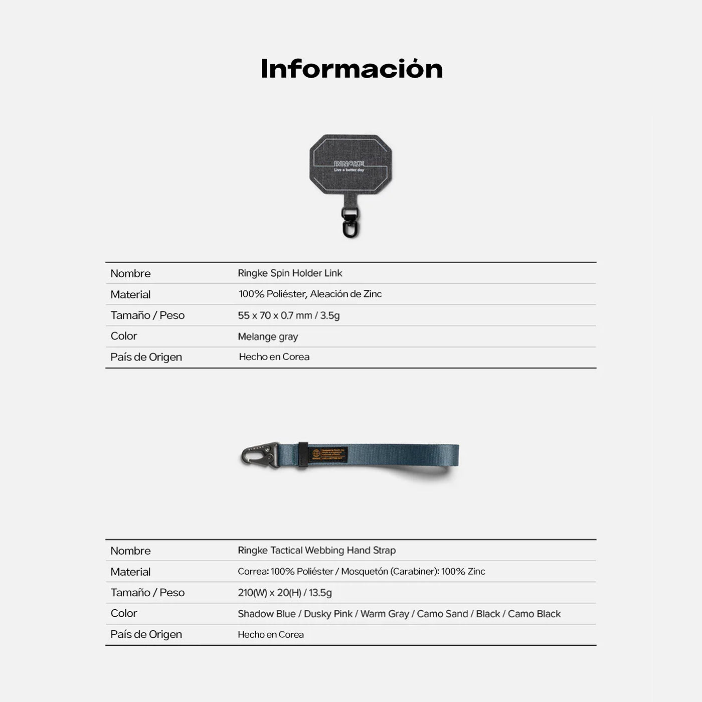 Ringke Holder Link & Tactical Webbing Hand Strap - Correa táctica