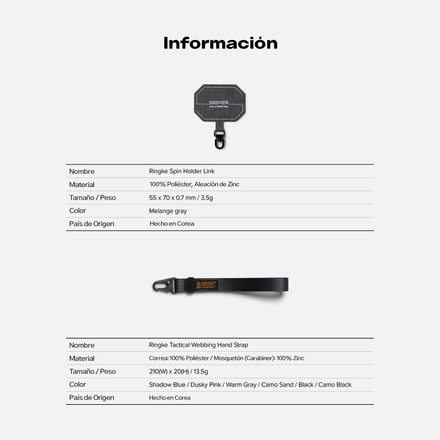 Ringke Holder Link & Tactical Webbing Hand Strap - Correa táctica