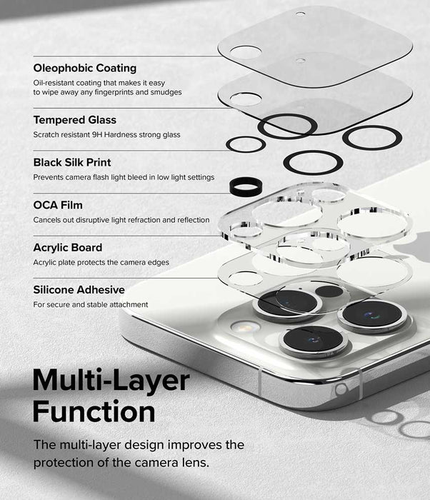 Protector de Cámara Ringke Full Cover Glass iPhone 15 Pro Max (2 und)