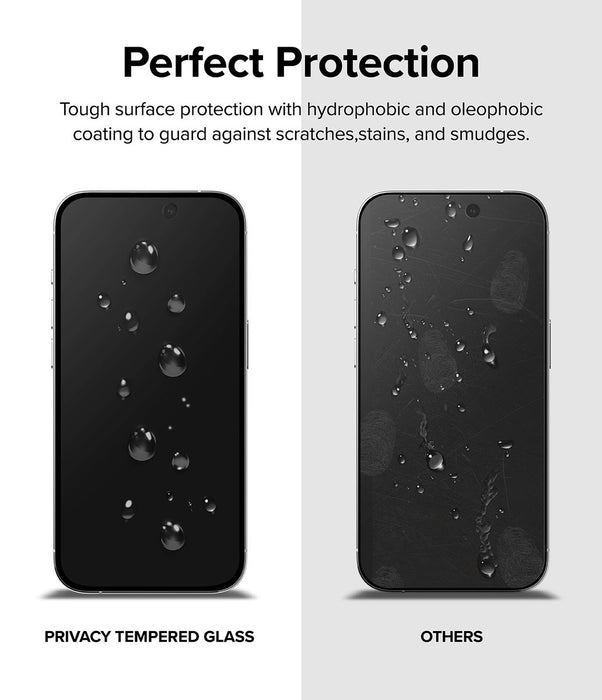 Protector de Pantalla Vidrio Ringke Anti-espía iPhone 15 Pro Max (instalador)