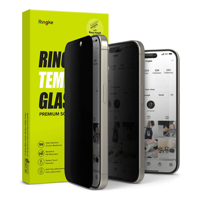 Mica Vidrio Premium iPhone 15 Pro (instalador) - Ringke — Dastore