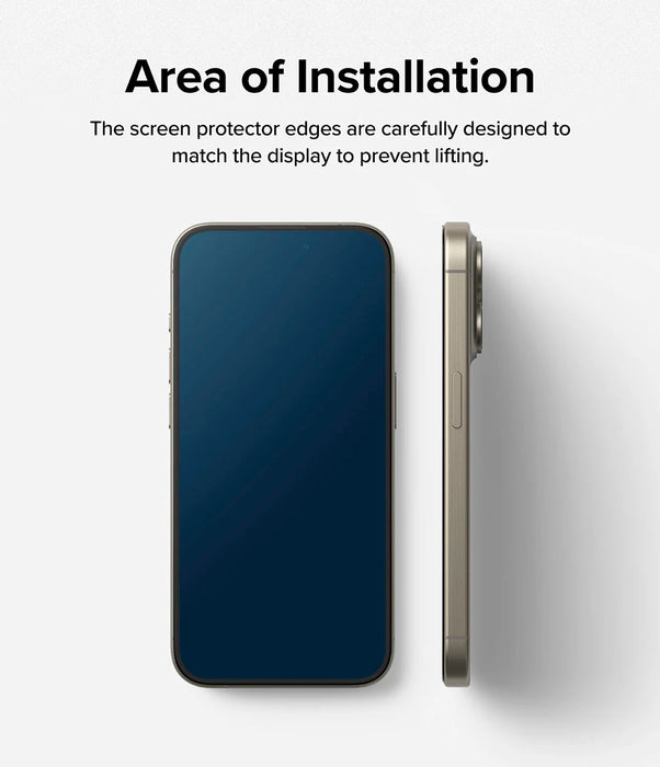Protector de Pantalla Vidrio Ringke Easy Slide iPhone 15 Pro (Instalador) 2 UND