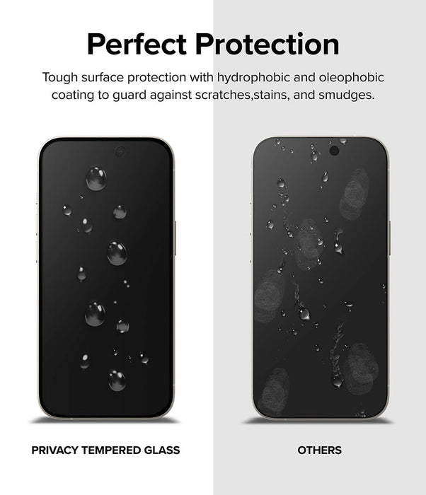 Protector de Pantalla Vidrio Ringke Anti-espía iPhone 15 (instalador)