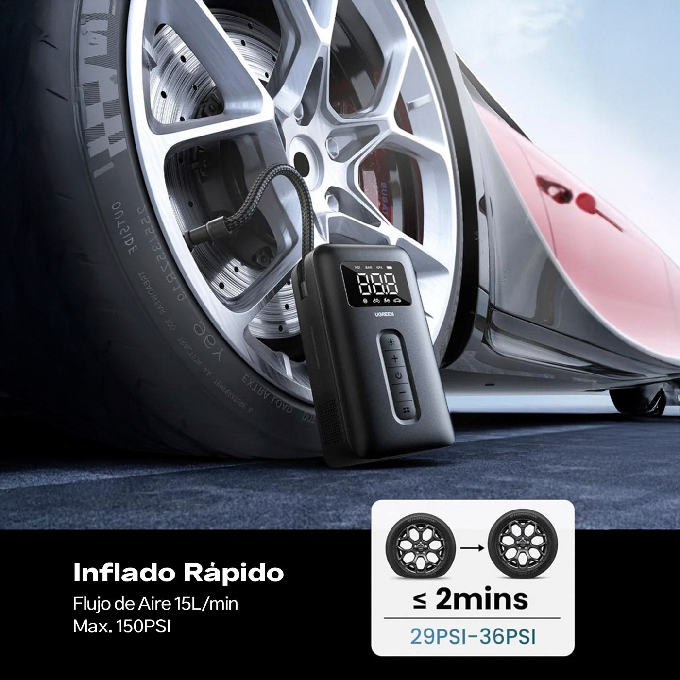 Inflador de Neumáticos Portátil UGREEN (CD259 / 15951)