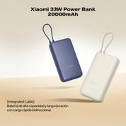 Xiaomi 33W Power Bank 20000mAh (Cable Integrado)