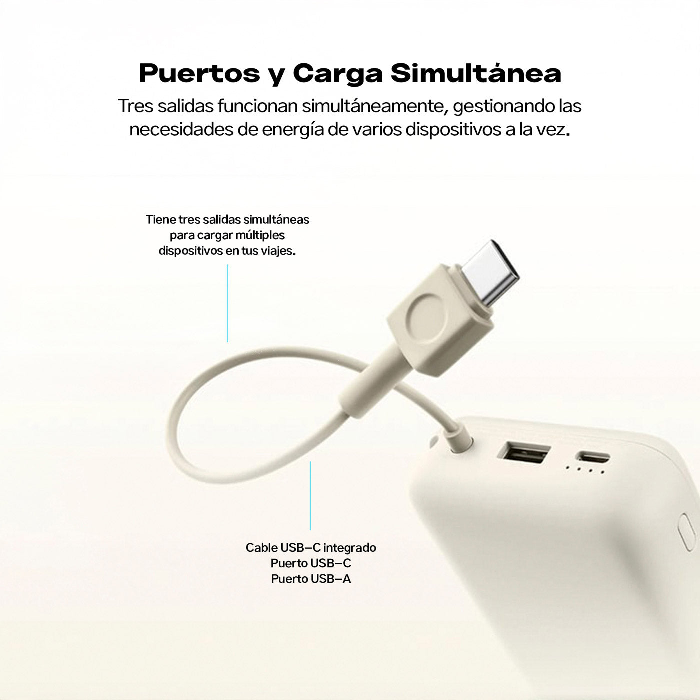 Xiaomi 33W Power Bank 20000mAh (Cable Integrado) White