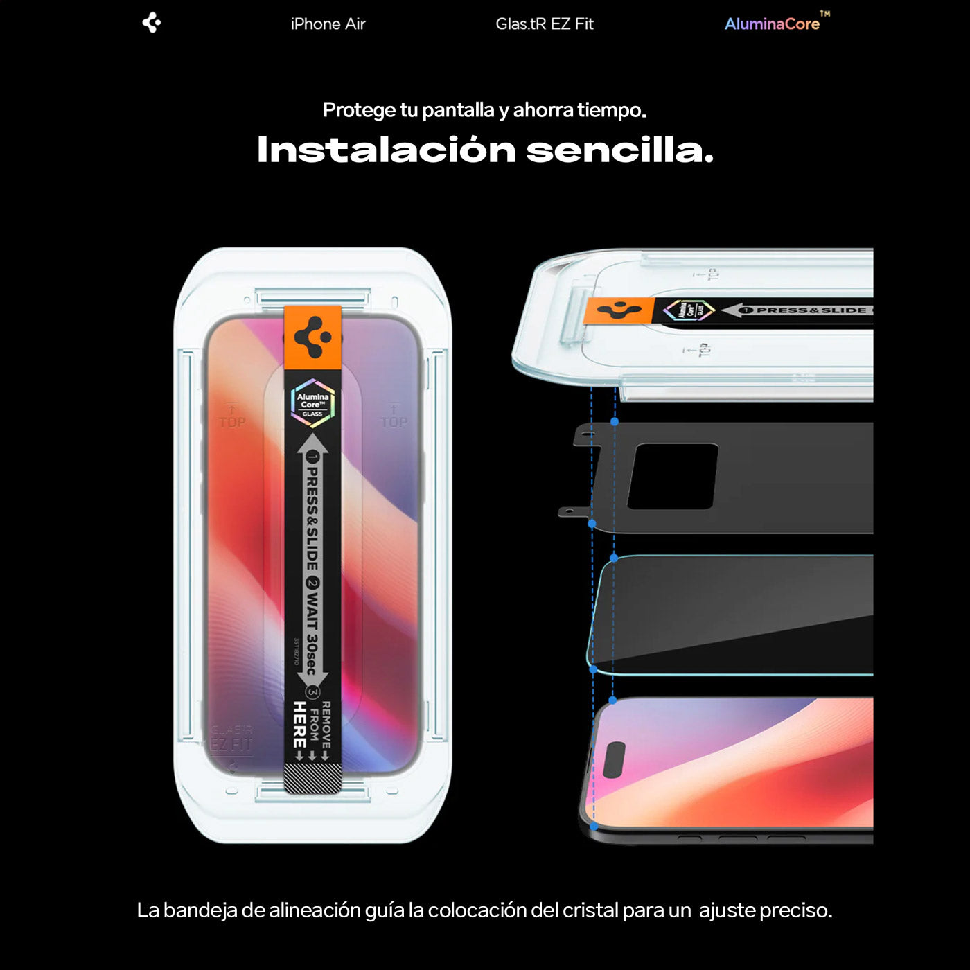 Protector de pantalla Spigen EZ FIT GLAS.tR S.P. iPhone 17 Air (2 UND)