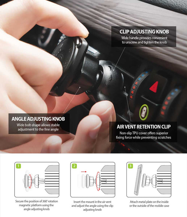 Ringke Power Clip Air Vent - Montura para auto