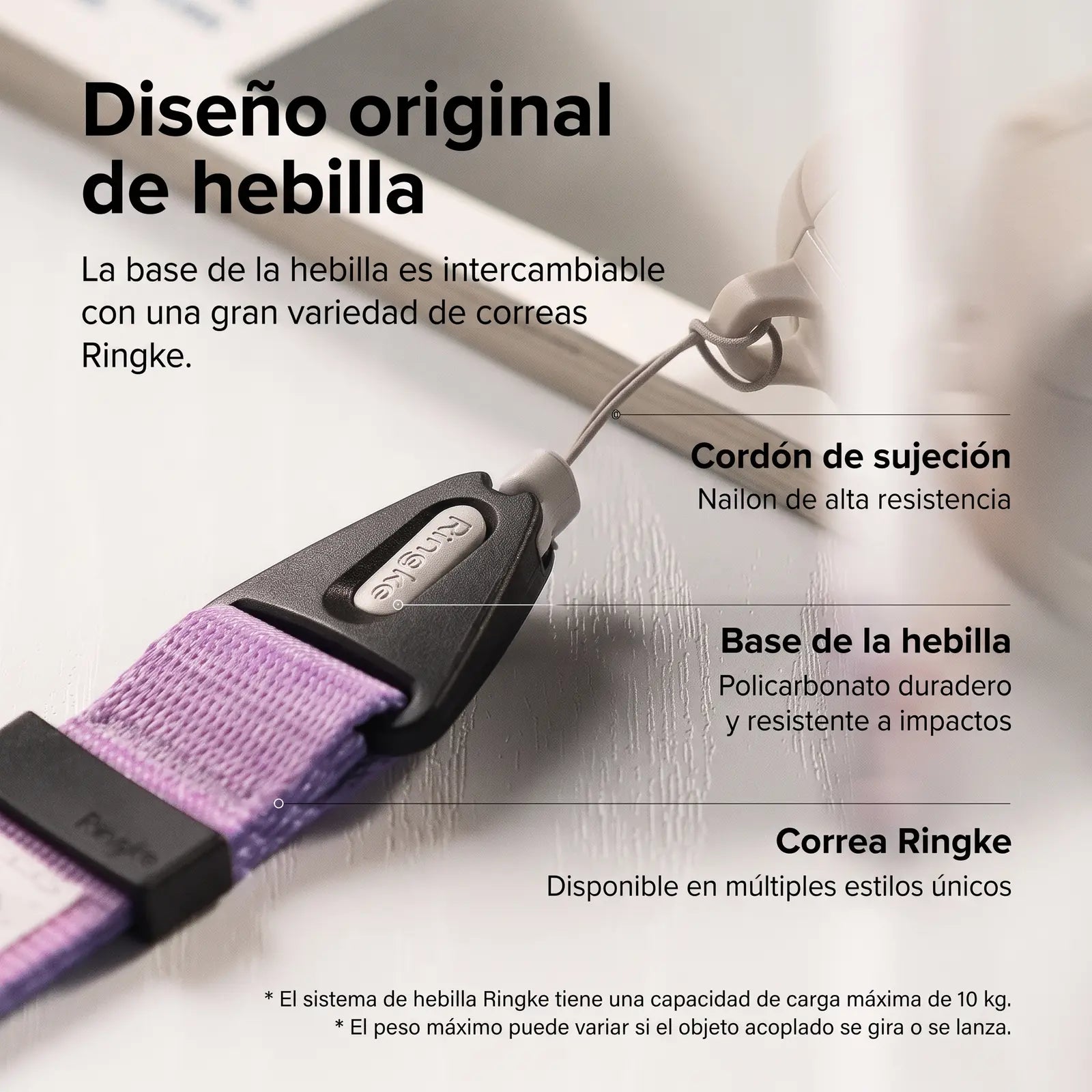Ringke Hand Strap Basic Correa para Celular Camo Black
