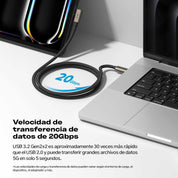 Cargador Ringke 90 Grados Carga Rápida 240W Tipo C a C (3.2 Gen 2x2) - 2 Metros