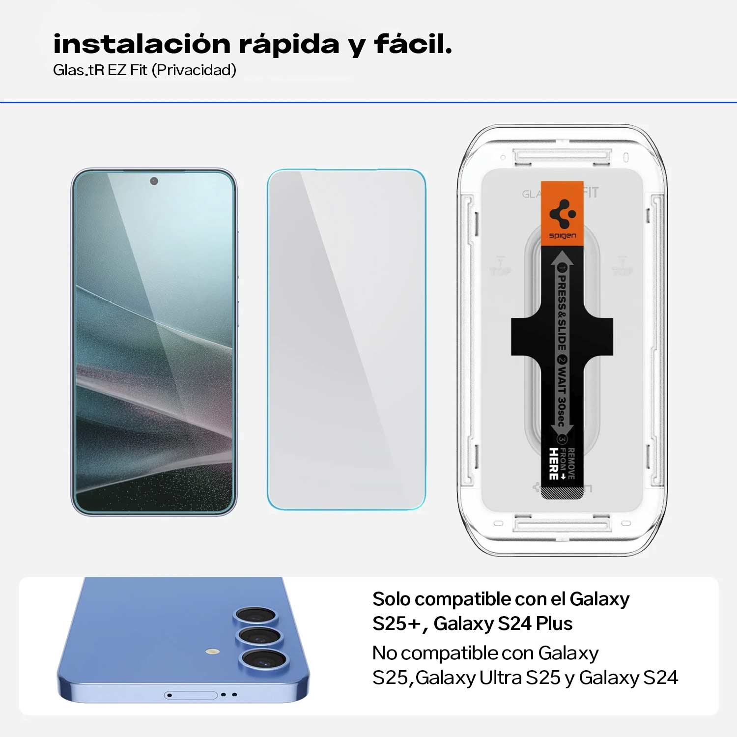 Protector de pantalla Spigen EZ FIT GLAS.tR Privacy Galaxy S25 Ultra (2 UND)