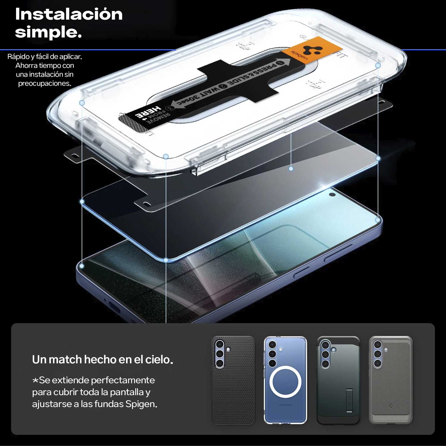 Protector de pantalla Spigen EZ FIT GLAS.tR Privacy Galaxy S25 Ultra (2 UND)