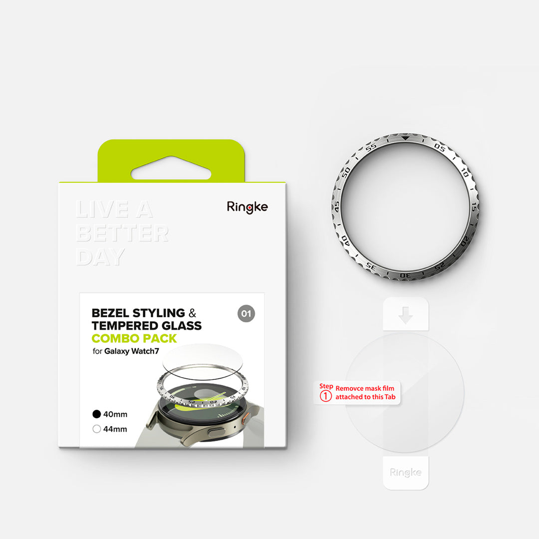 Case Ringke Bezel Styling + Protector de Pantalla Vidrio Galaxy Watch 7 (40mm)