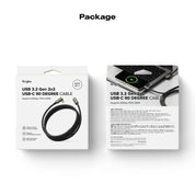 Cargador Ringke 90 Grados Carga Rápida 240W Tipo C a C (3.2 Gen 2x2) - 2 Metros
