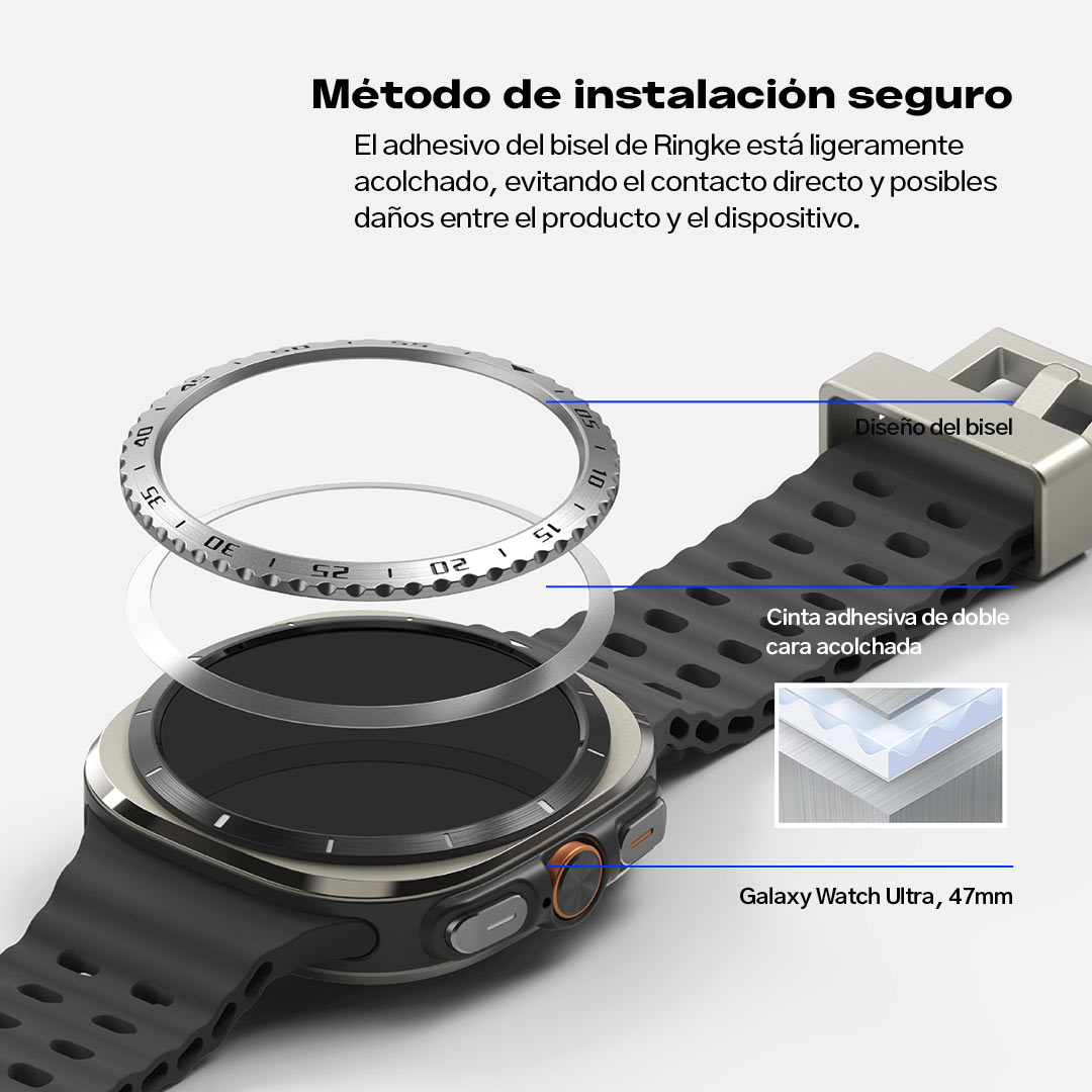 Case Ringke Bezel Styling + Protector de Pantalla Vidrio Galaxy Watch Ultra (47mm)