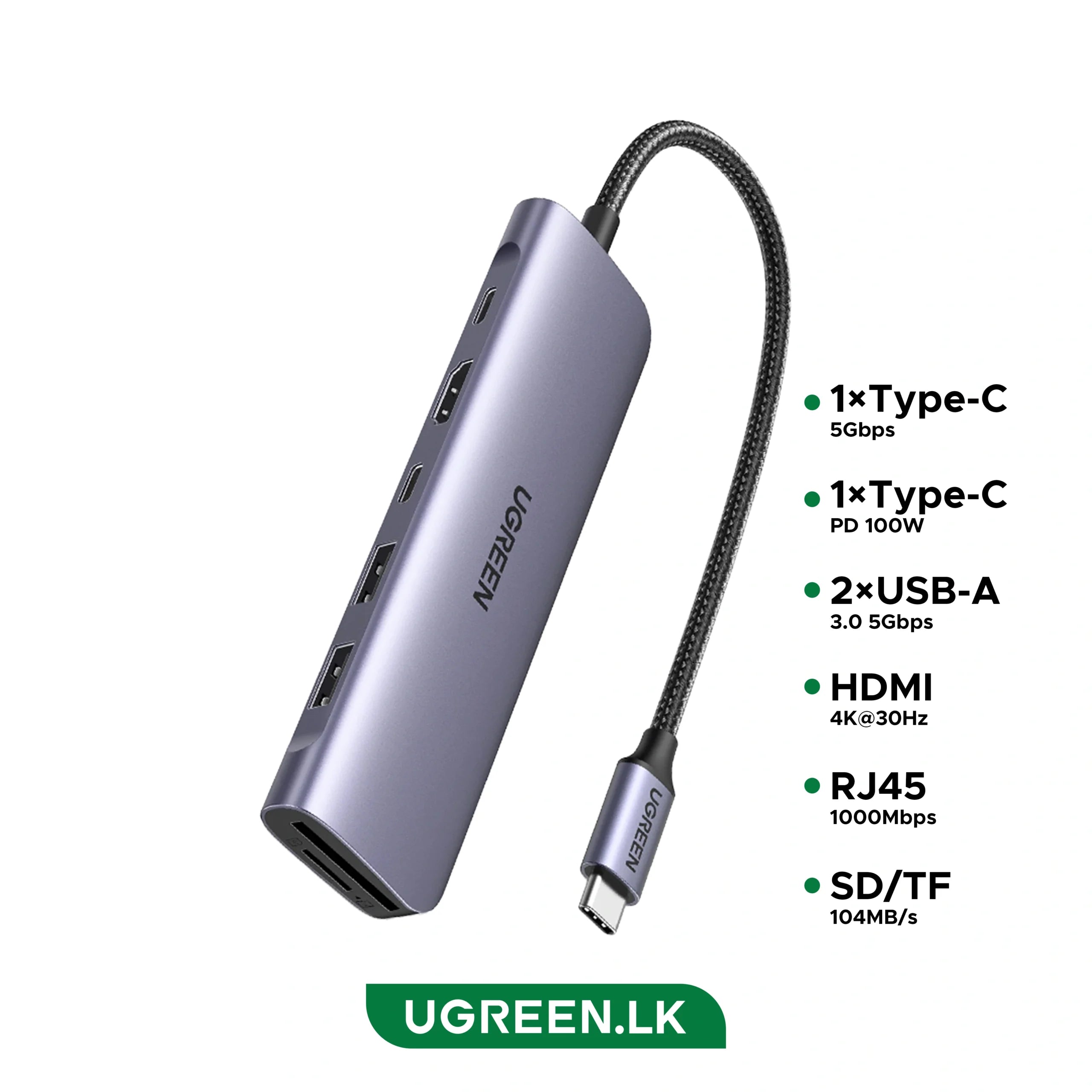 UGREEN-7-In1-Type-C-Multifunction-Hub-Type-c-to-HDMI-4K30Hz2xUSB-30-1xType-C-Data-Type-C-PD-100W-1xSDTF-CM195-15214-1-Year-Warranty-ugreenlk_-scaled.webp
