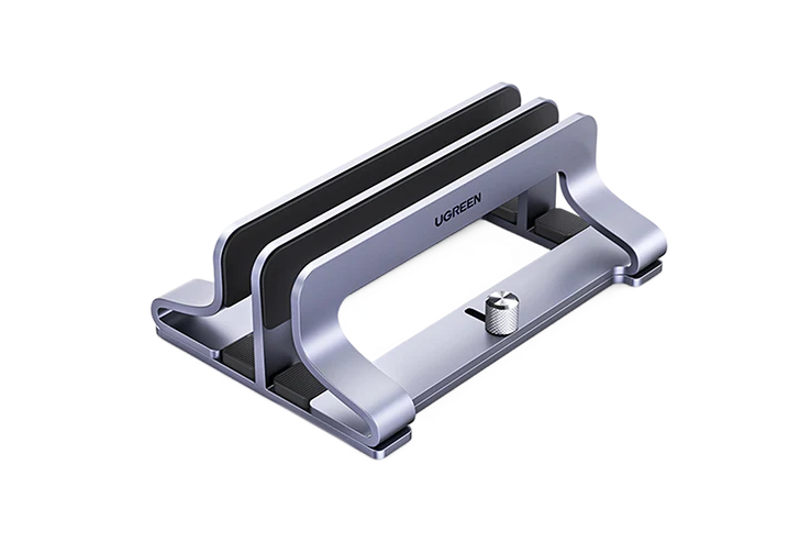 UGREENLP258-60643VerticalDualSlotsLaptop_TabletStand-SpaceGrey_SpaceSavingUprightStorage_Compatiblewith12-26mmthicknessAppleMacBook_iPadandTablets-NCPGroup.webp